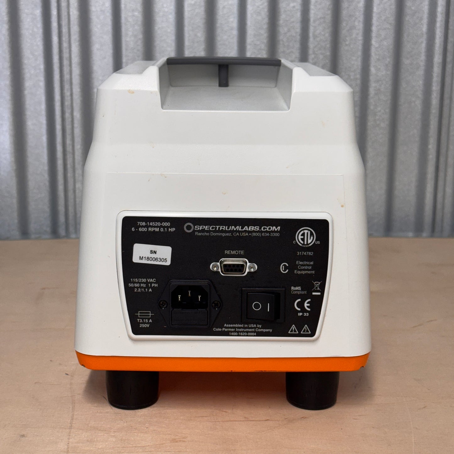 Spectrum Labs KrosFlo Research I Peristatic Pump 708-14520-000 w/ 900-1893 Head