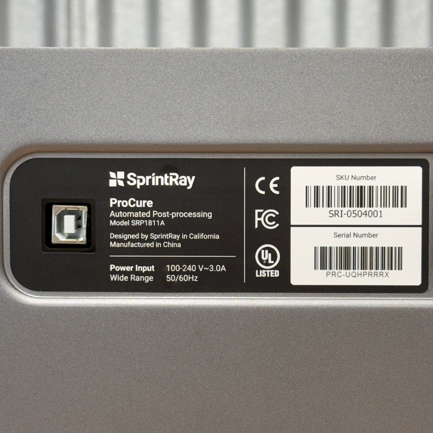 SprintRay ProCure Model SRP1811A Automated Post-Processing for 3D Printed Parts