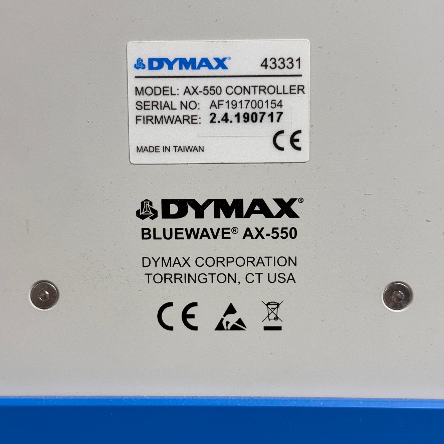 Dymax BlueWave AX-550 Controller with AX-550 Emitter 405 Visicure