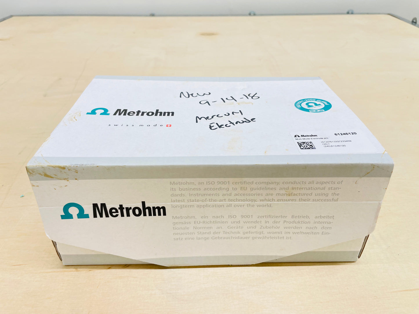 New Metrohm Multi-Mode Electrode Pro / Mercury Electrode, P/N 6.1246.120 In Box!