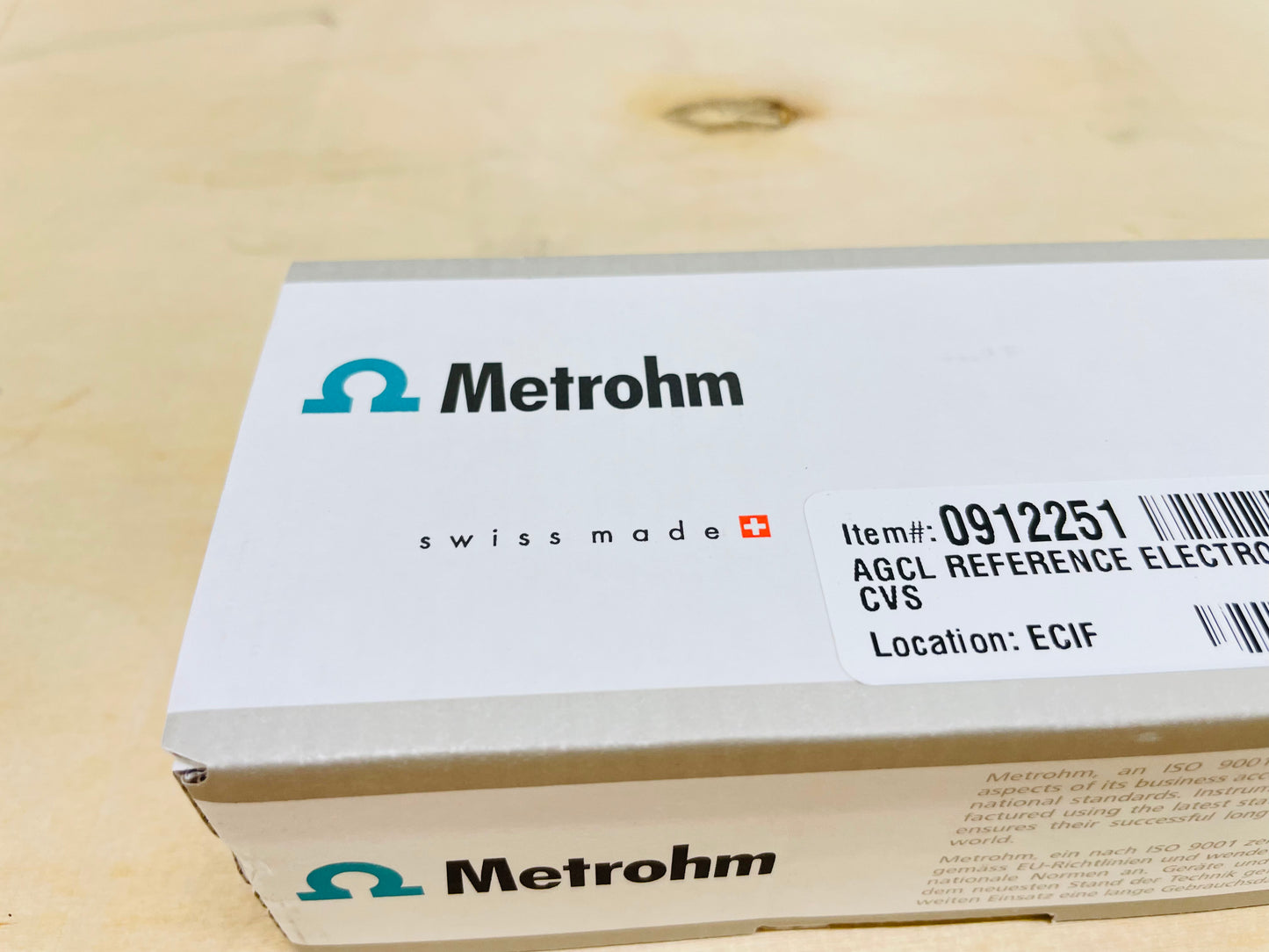 New Metrohm Ag/AgCl Reference Electrode for 894 KCl, P/N 6.0728.120 - In Box!