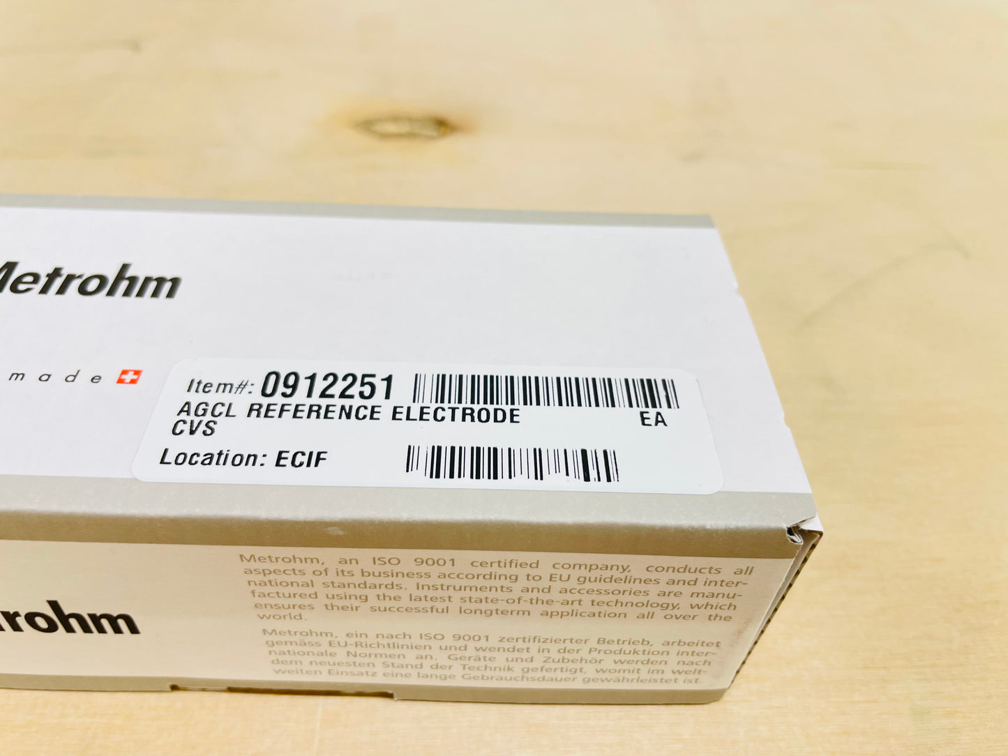 New Metrohm Ag/AgCl Reference Electrode for 894 KCl, P/N 6.0728.120 - In Box!